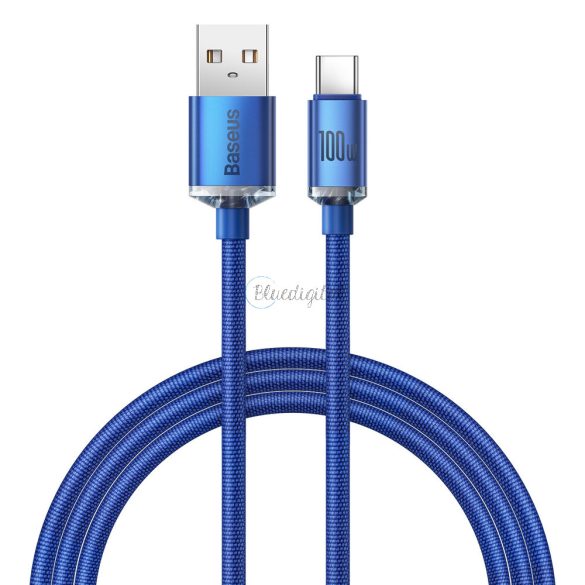 Baseus kristály ragyog sorozat gyors töltés adatkábel USB Type A USB Type C100W 1,2m kék (CAJY000403)