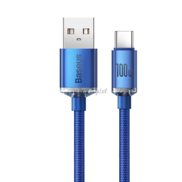 Baseus kristály ragyog sorozat gyors töltés adatkábel USB Type A USB Type C100W 1,2m kék (CAJY000403)