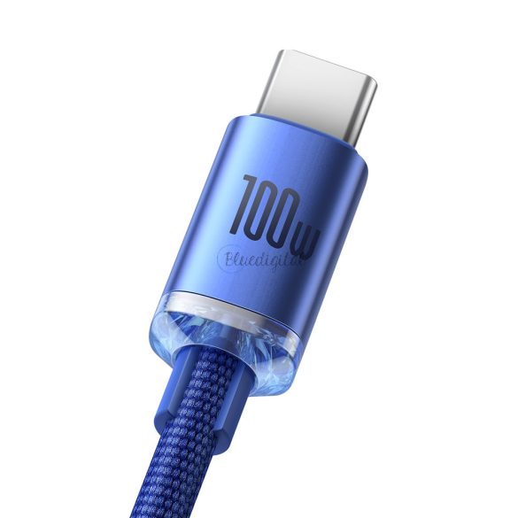 Baseus kristály ragyog sorozat gyors töltés adatkábel USB Type A USB Type C100W 1,2m kék (CAJY000403)