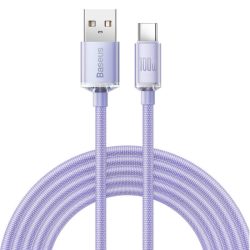   Baseus kristály ragyog sorozat gyors töltés adatkábel USB Type A USB Type C 100W 2m lila (CAJY000505)