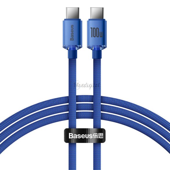 Baseus Crystal Shine sorozat USB kábel a gyors töltéshez és adatátvitelhez Type-c USB - USB Type C 100W 1,2m kék (CAJY000603)