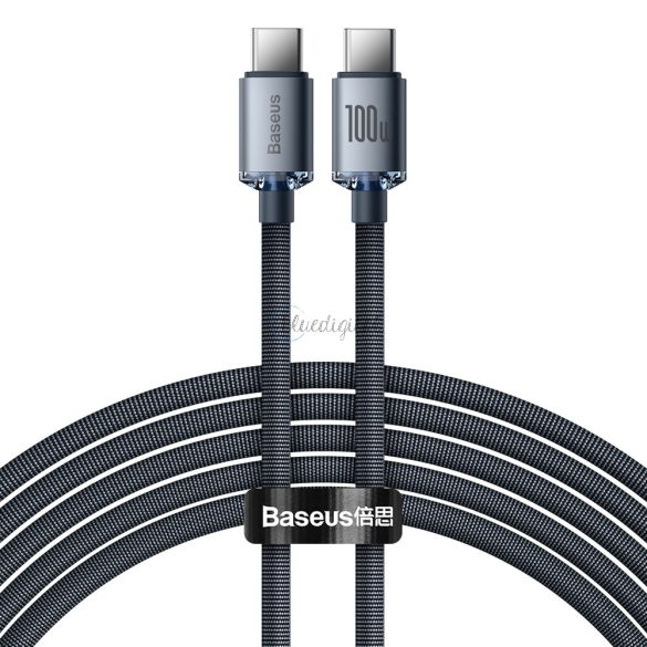 Baseus Crystal Shine sorozat USB kábel a gyors töltéshez és adatátvitelhez Type-c USB - USB Type C 100W 2 m fekete (CAJY000701)