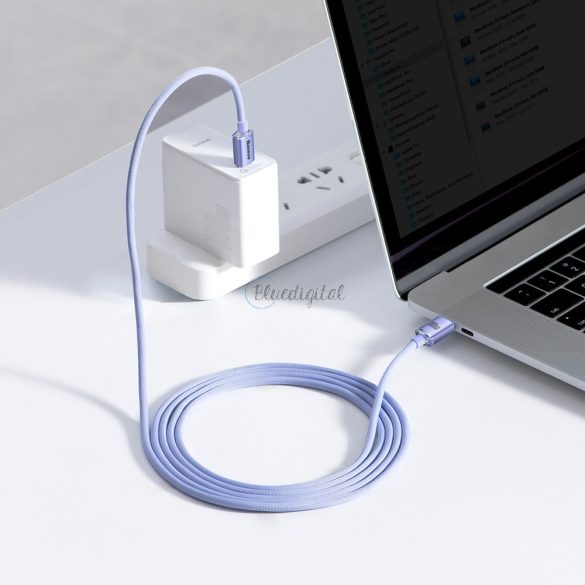 Baseus Crystal Shine sorozat USB kábel a gyors töltéshez és adatátvitelhez Type-c USB - USB Type C 100W 2m lila (CAJY000705)