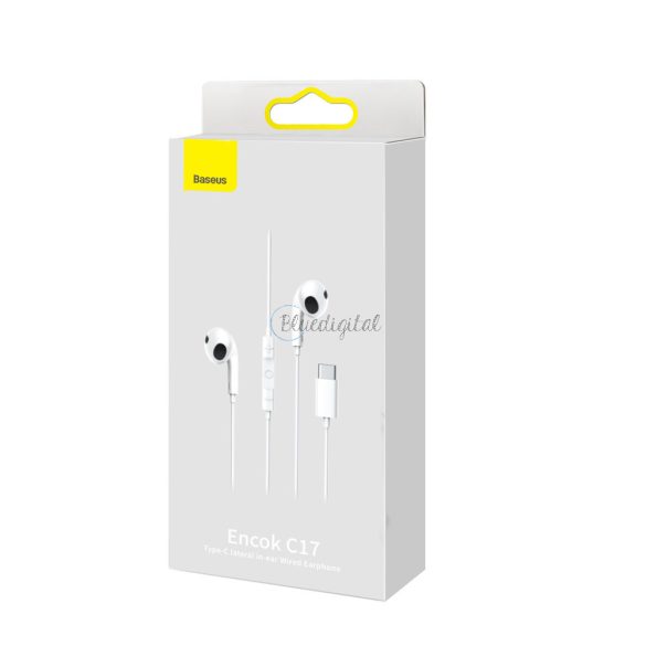 Baseus Encok C17 fülbevalós fejhallgatók USB type-c mikrofon fehér (NGCR010002)