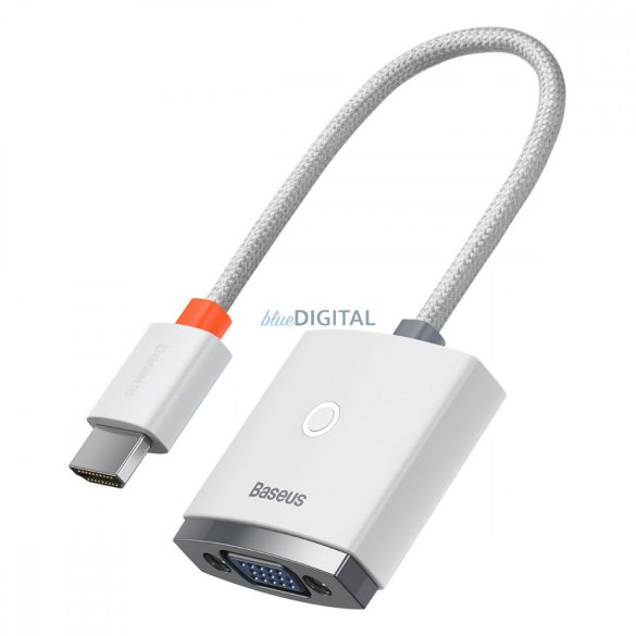 Baseus Lite Series dugaszoló adapter HDMI VGA + mini jack 3,5 mm / micro USB tápegység fehér (WKQX01010102)