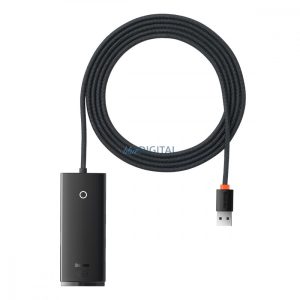 Baseus Lite sorozat HUB 4 portos (USB-A 4xUSB-A 3.0) 2m fekete (WKQX030201)