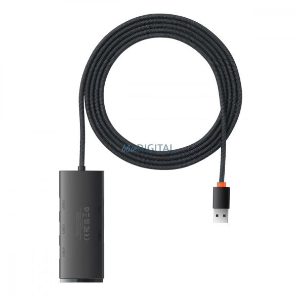 Baseus Lite sorozat HUB 4 portos (USB-A 4xUSB-A 3.0) 2m fekete (WKQX030201)