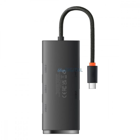 Baseus Lite sorozat HUB USB Type-C adapter - 4x USB 3.0 25cm fekete (WKQX030301)