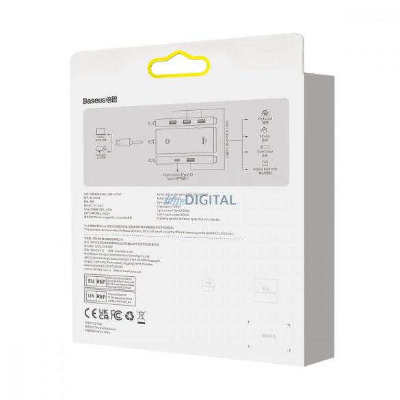 Baseus Lite sorozat HUB USB Type-c adapter - 4x USB 3.0 1m fekete (WKQX030401)
