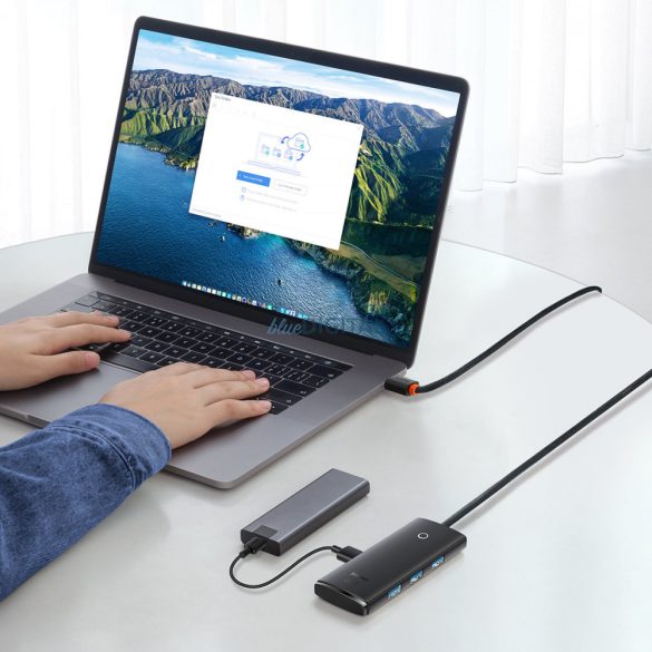 Baseus Lite sorozat HUB USB Type-c adapter - 4x USB 3.0 1m fekete (WKQX030401)