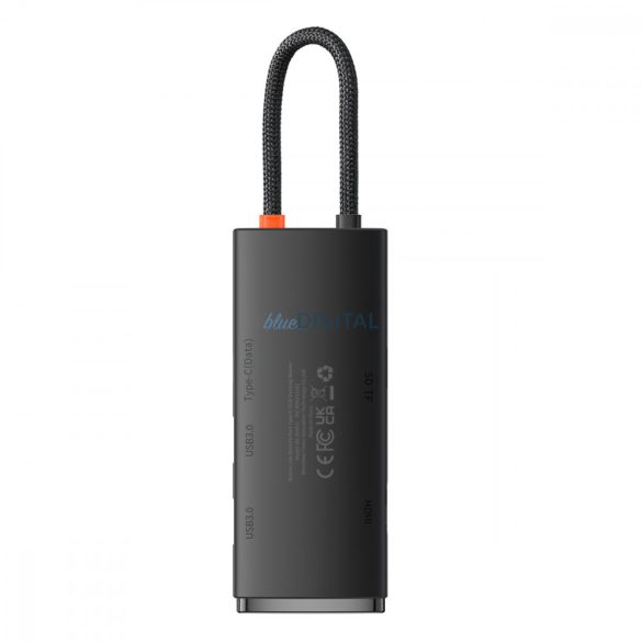 Baseus Lite sorozat multifunkciós HUB USB Type-C - 2 x USB 3.0 / USB Type-C / HDMI 1,4 / SD / TF fekete (WKQX050001)