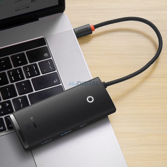 Baseus Lite sorozat multifunkciós HUB USB Type-C - 2 x USB 3.0 / USB Type-C / HDMI 1,4 / SD / TF fekete (WKQX050001)