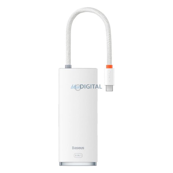 Baseus Lite Series multifunctional dokkoló Type C - 2 x USB 3.0 / USB Type C PD / HDMI 1.4 / SD / TF - fehér