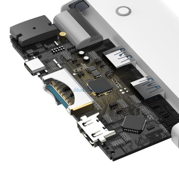 Baseus Lite Series multifunctional dokkoló Type C - 2 x USB 3.0 / USB Type C PD / HDMI 1.4 / SD / TF - fehér