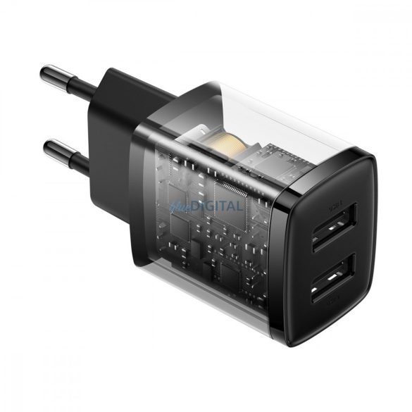 Baseus Compact Charger 2U 10.5W EU Fekete