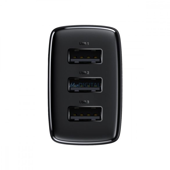 Baseus kompakt töltő 3x USB 17W fekete (CCXJ020101)