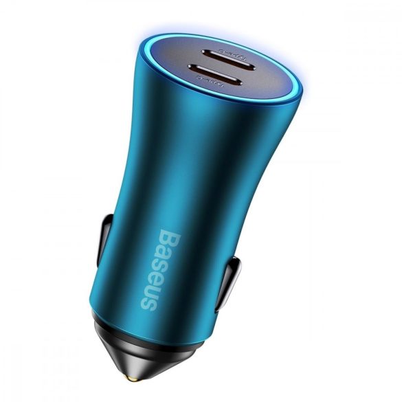 Baseus Golden Contactor Pro Car Charger 2x USB-C 40W Blue (CGJP000003)