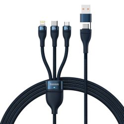   Baseus Flash Series II USB Type C / USB Type A cable - USB Type C / Lightning / micro USB 100 W 1.2 m blue (CASS030103)