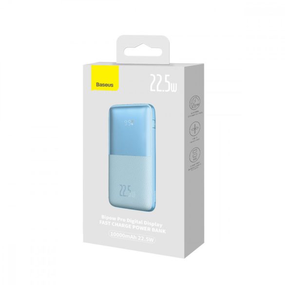 Baseus Bipow Pro powerbank 10000mAh 22.5W + USB 3A 0.3m kábel kék (PPBD040003)