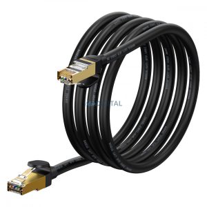 Baseus Speed Seven gyors RJ45 10Gbps hálózati kábel 2m fekete (WKJS010301)