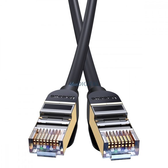 Baseus Speed Seven nagy sebességű RJ45 hálózati kábel 10Gbps 8m fekete (WKJS010601)