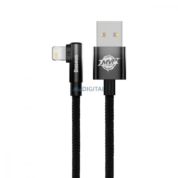 Baseus MVP 2 hajlított gyors töltő adatkábel USB és iP 2.4A 2m fekete