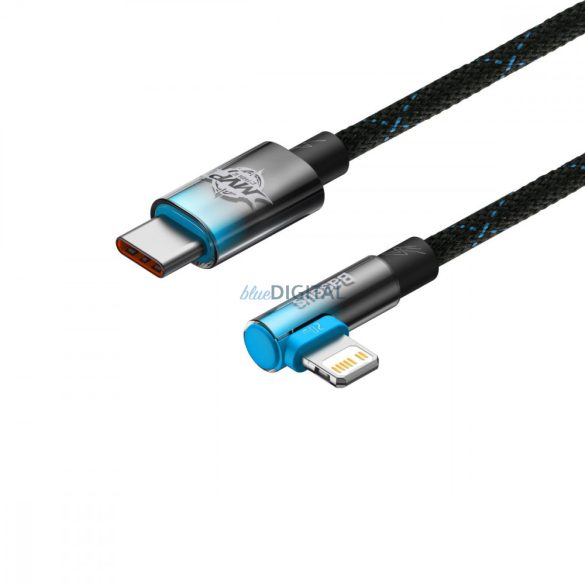 Baseus MVP 2 hajlított kábel Power Delivery kábel oldalsó USB C / Lightning csatlakozóval 1m 20W kék (CAVP000221)