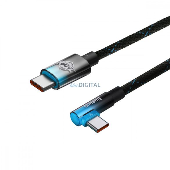 Baseus MVP könyökszögű kábel Power Delivery kábel oldalsó csatlakozóval USB Type-C / USB Type-C 1 m 100W 5A kék (CAVP000621)