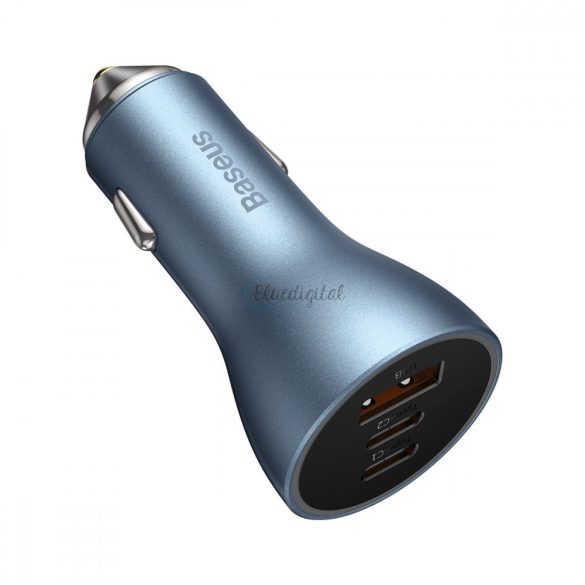 Baseus Golden Contactor Pro USB-A autós töltő + 2x USB-C 65W kék (CGJP010003)