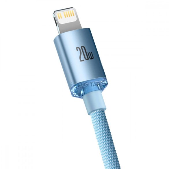 Baseus Crystal Shine Series USB Type C kábel - Lightning Fast Charging Power Delivery 20W 1.2m kék (CAJY001303)