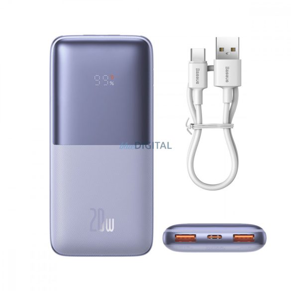 Baseus Baseus Pro 10000mAh 20W Powerbank lila USB Type A - USB Type C 3A 0.3m kábellel (PPBD040205)