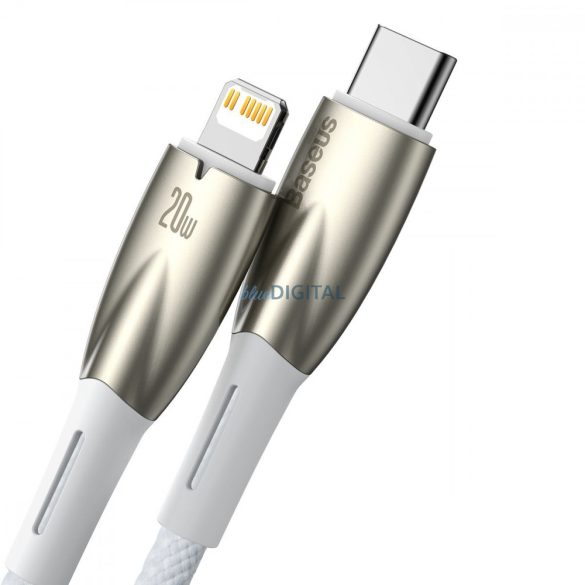 Baseus Glimmer Series kábel gyors töltéssel USB-C - Lightning 480Mb/s PD 20W 1m fehér