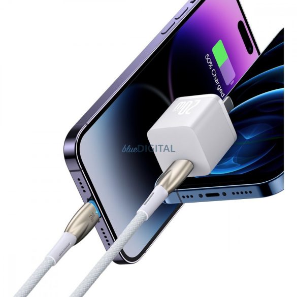 Baseus Glimmer Series kábel gyors töltéssel USB-C - Lightning 480Mb/s PD 20W 1m fehér