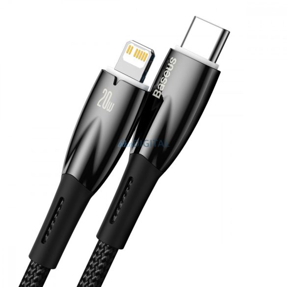 Baseus Glimmer Series kábel gyors töltéssel USB-C - Lightning 480Mb/s PD 20W 2m fekete