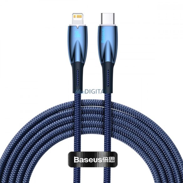 Baseus Glimmer Series gyors töltőkábel USB-C - Lightning 20W 480Mbps 2m kék