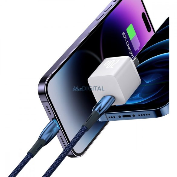 Baseus Glimmer Series gyors töltőkábel USB-C - Lightning 20W 480Mbps 2m kék