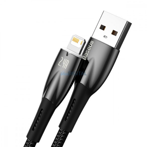 Baseus Glimmer Series kábel gyors töltéssel USB-C - Lightning 480Mb/s 2.4A 2m fekete