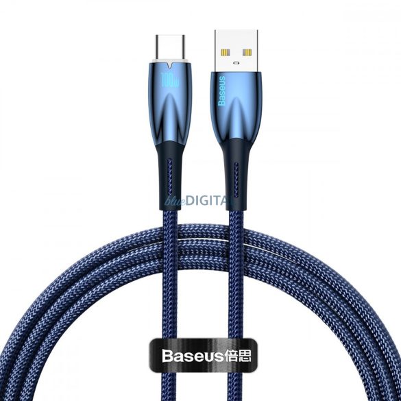 Baseus Glimmer Series USB-A - USB-C 100W 480Mbps gyors töltőkábel 1m kék