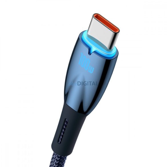 Baseus Glimmer Series USB-A - USB-C 100W 480Mbps gyors töltőkábel 1m kék