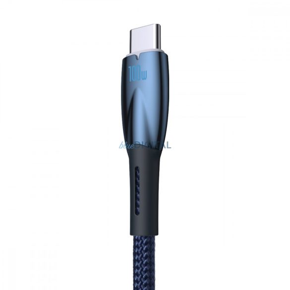 Baseus Glimmer Series USB-A - USB-C 100W 480Mbps gyors töltőkábel 1m kék