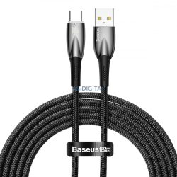   Baseus Glimmer Series gyorstöltő kábel USB-A - USB-C 100W 480Mbps 2m fekete