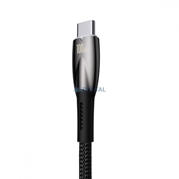 Baseus Glimmer Series gyorstöltő kábel USB-A - USB-C 100W 480Mbps 2m fekete