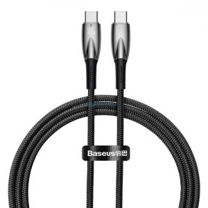 Baseus Glimmer Series kábel gyors töltéssel USB-C 480Mb/s PD 100W 1m fekete