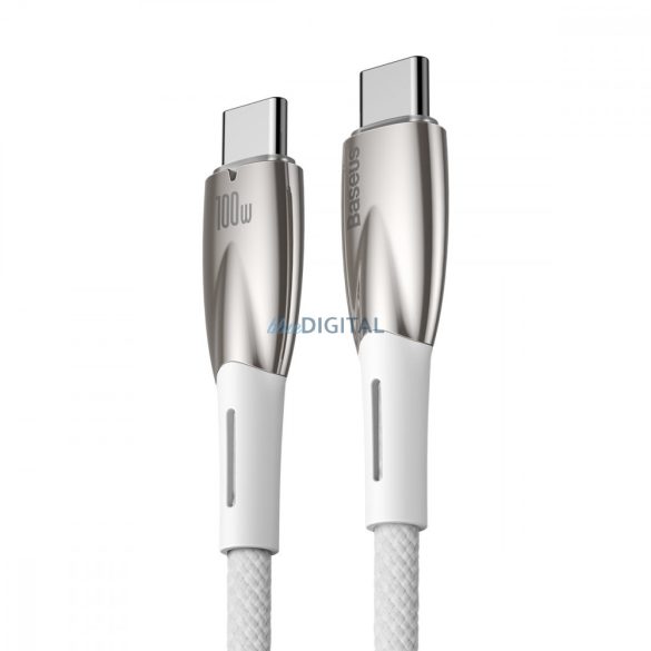 Baseus Glimmer Series kábel gyors töltéssel USB-C 480Mb/s PD 100W 2m fehér