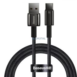   Baseus Tungsten Gold kábel USB-A - USB-C 480Mb/s 100W 1m fekete (CAWJ000001)