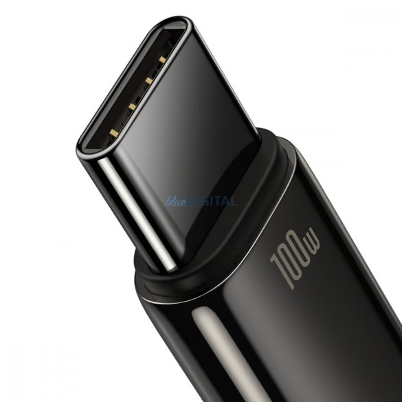 Baseus Tungsten Gold kábel USB-A - USB-C 480Mb/s 100W 1m fekete (CAWJ000001)