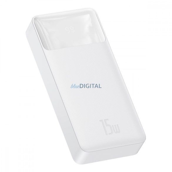 Baseus Bipow gyors töltő Power Bank 20000mAh 15W fehér (tengerentúli kiadás) + USB-A - Micro USB 0.25m kábel fehér (PPBD050102)