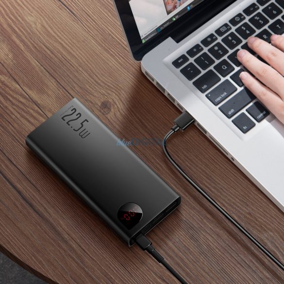 Baseus Adaman powerbank gyors töltéssel 20000mAh 22.5W + USB C 3A kábel 0.3m fekete