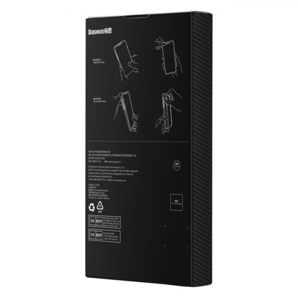 Armor tok iPhone 14 Pro Max MagSafe kompatibilis Baseus Synthetic Fiber edzett üveggel - fekete