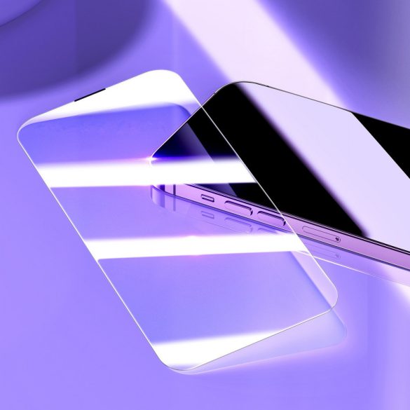 Baseus 2x edzett üvegből álló készlet iPhone 14 Pro Max teljes képernyős hangszóró védelemmel 0,3 mm + rögzítőkeret fólia